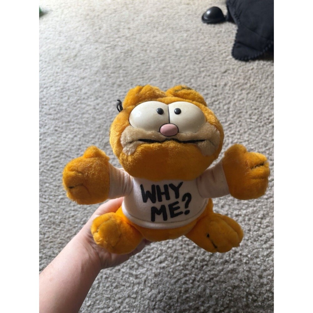 Vintage Dakin Garfield Plush Toy WHY ME? White T Shirt 1981